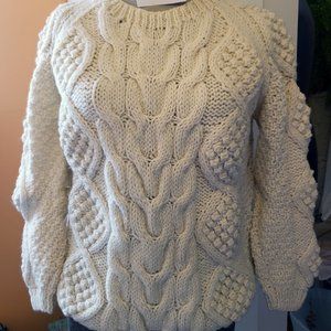 Vintage Fisherman's Cable Knit Wool Sweater 1960s
